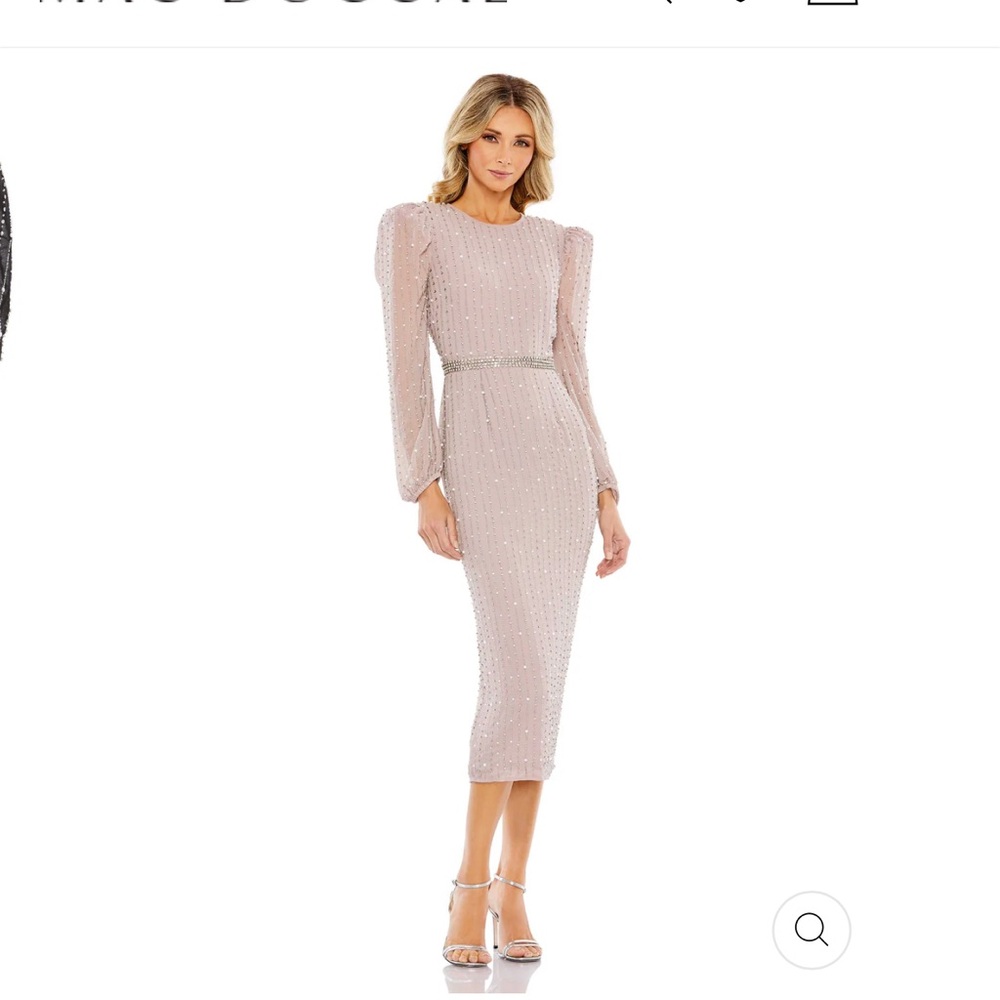 Mac Duggal evening cocktail Beaded Midi dress